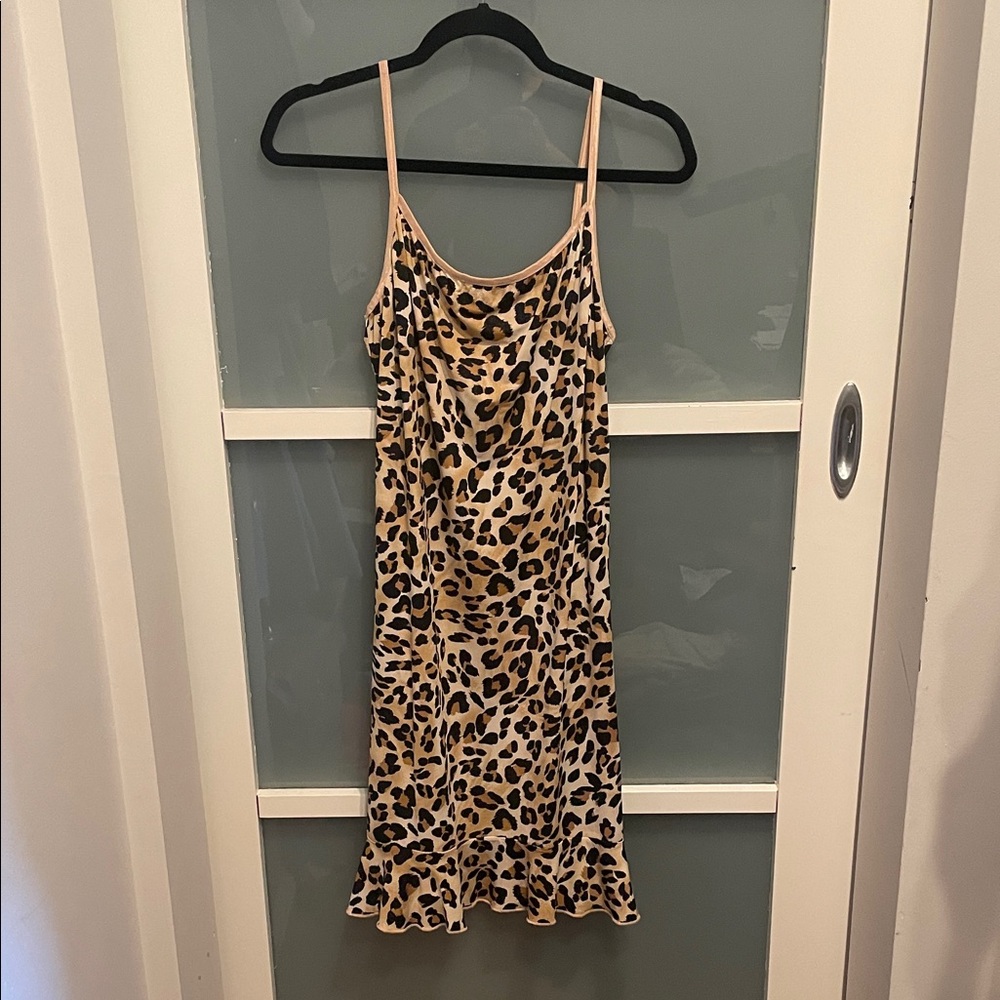 S.H.E. Leopard Print Slip Dress, Animal Print Dress, 16 (1X), EUC